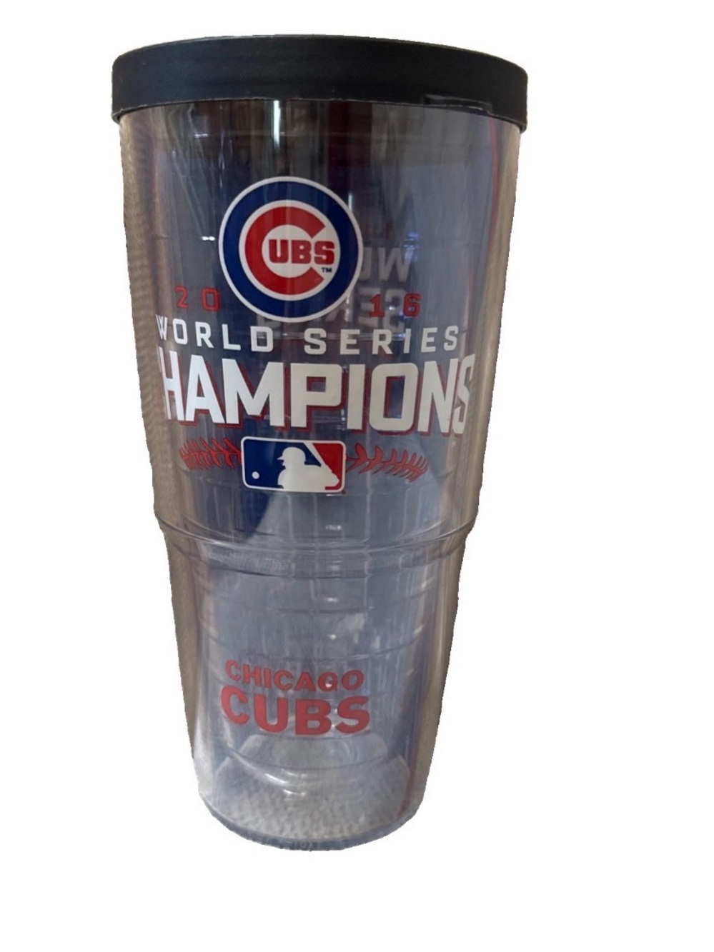 tervis Clear Chicago Cubs World Series Champions Tumbler - Blue/Red/Black